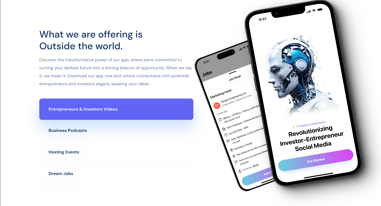 Teqtak app offerings for videos podcasts events jobs and networking