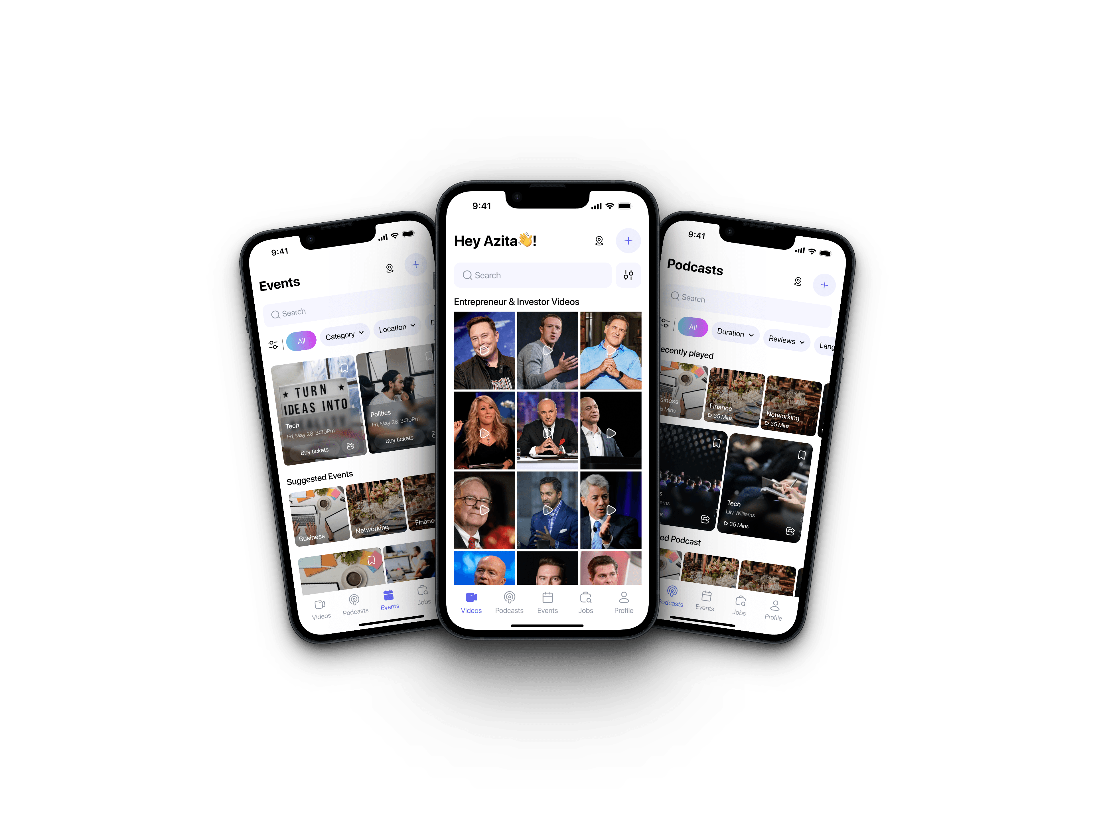 Teqtak videos events and podcast screens